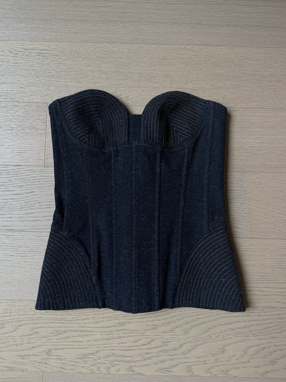 Denim corset